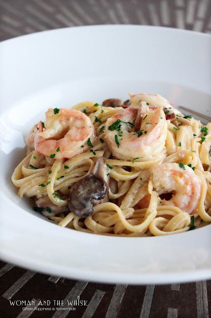 Linguine with Cream & Mushrooms